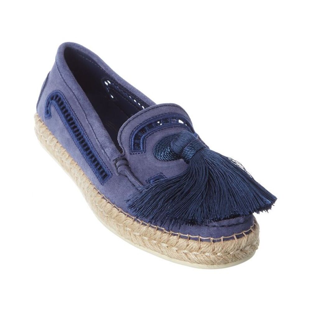 Tods Tassel Suede Loafer, Blue